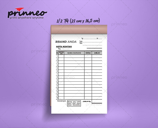 Nota NCR 1/2 F4